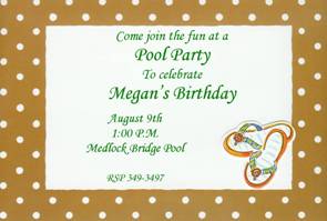 Chocolate Polkadots with Flip Flops topper - summer Party Invitations