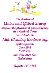 Favorite Drinks - Anniversary Party Invitations