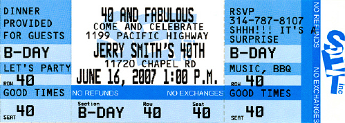 Adult Birthday Party Ticket Invitation