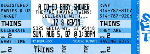 Baby Boy Shower Ticket Invitation