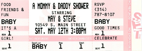 Baby Shower Ticket Invitation