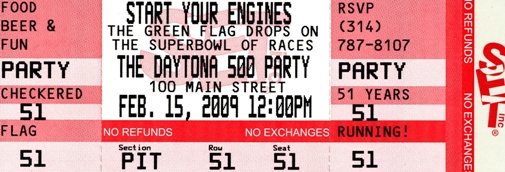 NASCAR Birthday Party Ticket Invitation