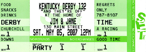 Kentucky Derby Party Ticket Invitation