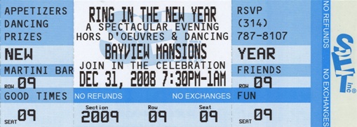 New Year's Eve Ticket Invitation
