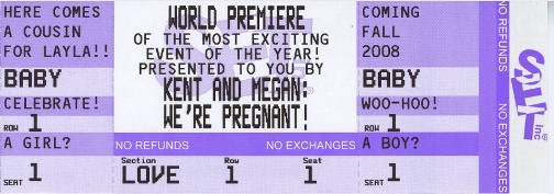 pregnancy Ticket Invitation