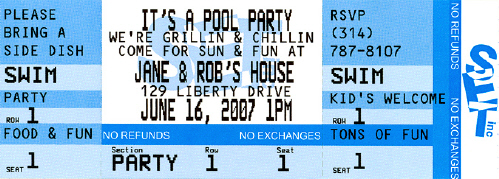 Summer Party Invitations Ticket Invitation