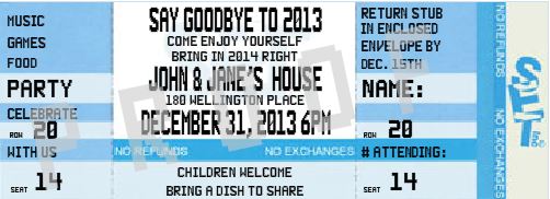 New Year's Eve Ticket Invitation
