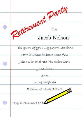 teacher retirement invitations