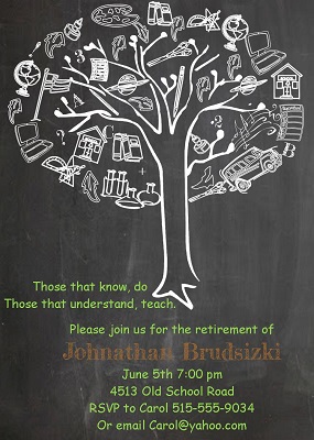 teacher retirement invitations