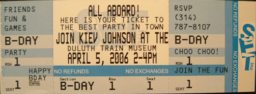 Child Birthday Ticket Invitation