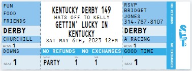 Kentucky Derby Party Ticket Invitation