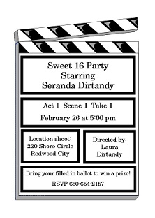 Action - Sweet Sixteen Party Invitations