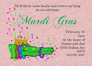 Mardi Gras Party Invitations