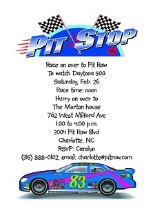 NASCAR Party Invitation