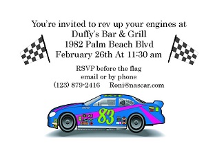 NASCAR Party Invitation