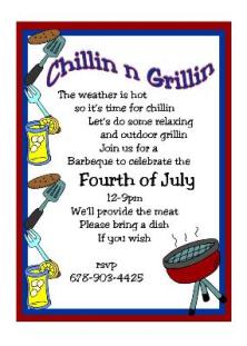 BBQ - 4th of July Party invitations