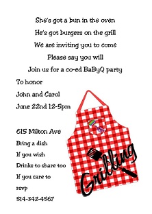 BabyQ Daddy Diaper shower Barbeque Party Invitation