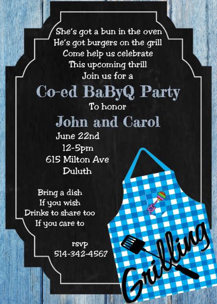 BabyQ Baby shower Barbeque Party Invitation