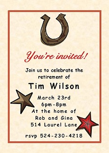 Country and Western Party Invitations