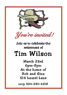 Country and Western Party Invitations