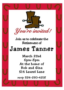 Country and Western Party Invitations