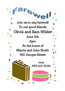 Going Away Party invitations NEW selections Summer 2018