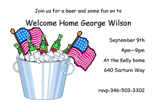 welcome home Party invitations