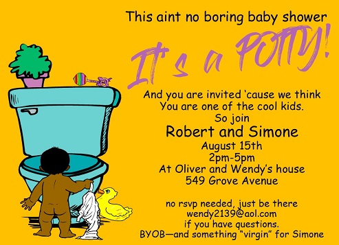 Potty time Baby Shower Party Invitations