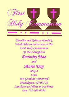 twins communion invitations