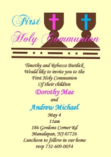 twins communion invitations