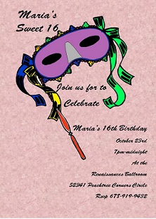 Masquerade - Mardi Gras Party Invitations