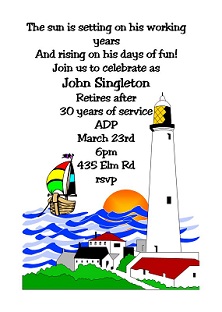 Lighthouse - Fishing Party Invitations