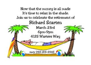 Retire To The Hammock - Retirement Party Invitations