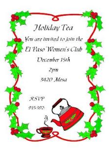 christmas tea invitation