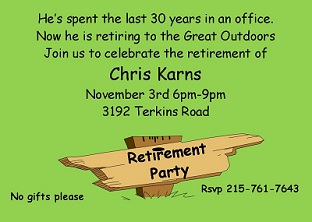 Great Outdoors - Retirement Party Invitations