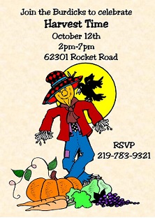 Scarecrow - Fall Party Invitation