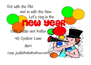 new year party invitation cards