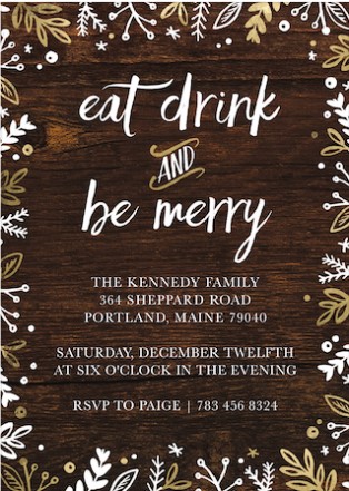 Holiday rustic Company Christmas Party invitations