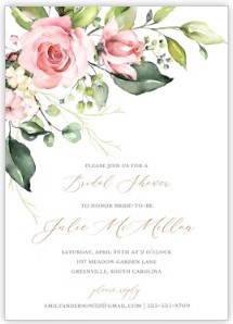 English Rose Wedding Celebration Party Invitations