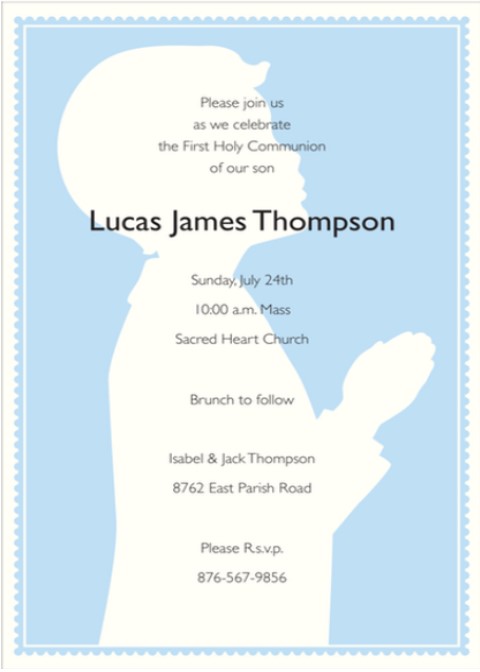 First Communion party invitations