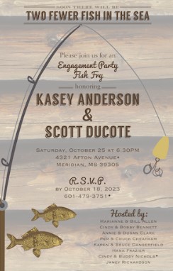 Fishing Elope Party Invitations