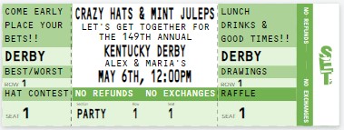 Kentucky Derby Party Ticket Invitation