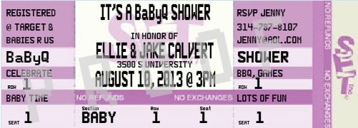 Baby Shower Ticket Invitation