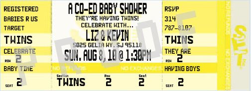Baby Shower Ticket Invitation