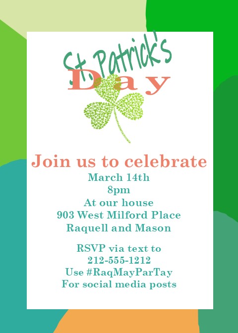 Abstract Saint Patrick's Day Party Invitations