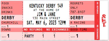 Kentucky Derby Party Ticket Invitation
