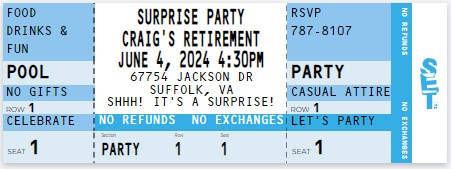 Retirement Party Invitations Ticket Invitation