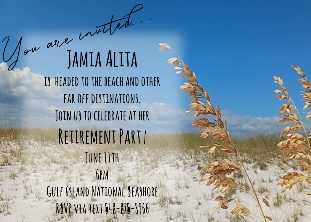 Beach retirement Party Invitations