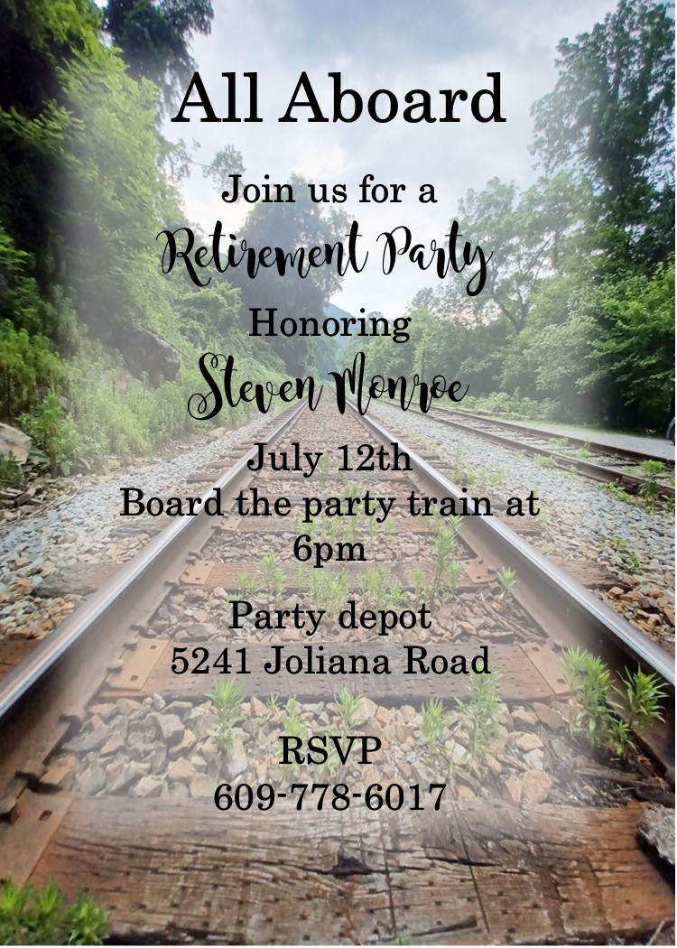 Train Retirement Party Invitations