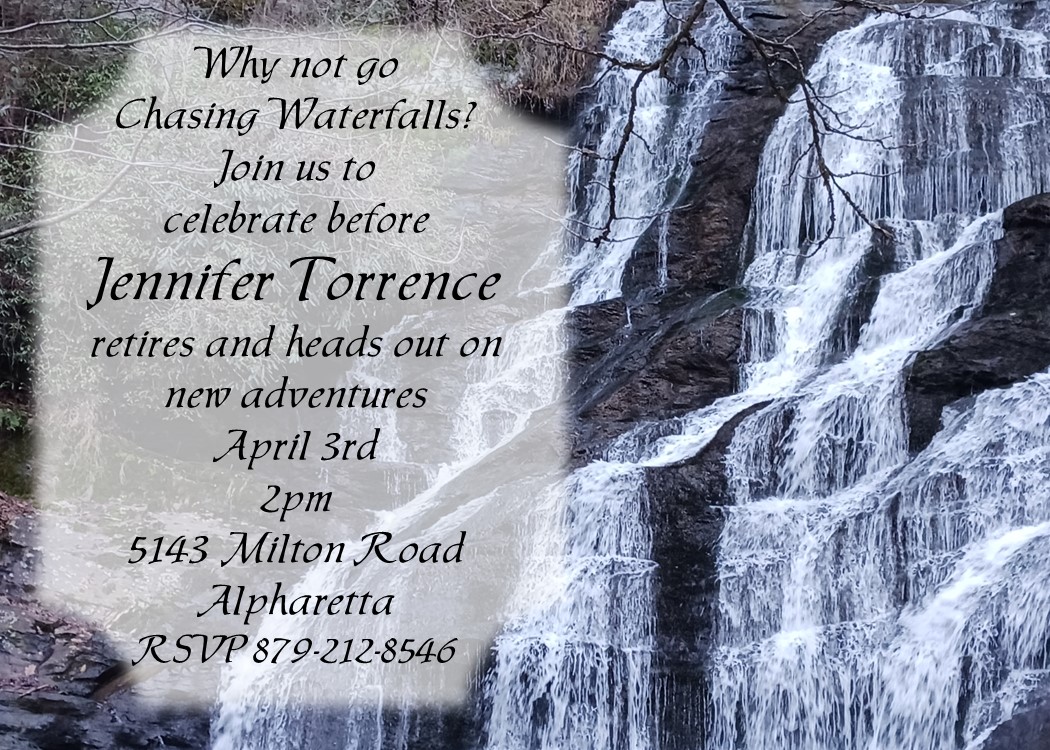 Adventure Waterfall Retirement party Invitations